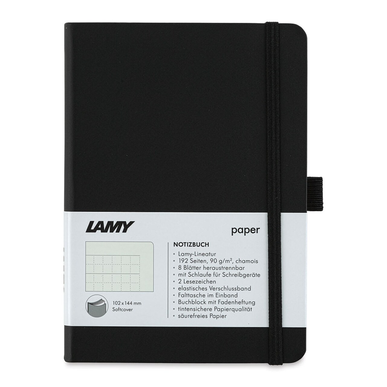 Lamy Softcover Notebook - Black, Dot-Grid-Rule, 5-3/4" x 4-1/8"